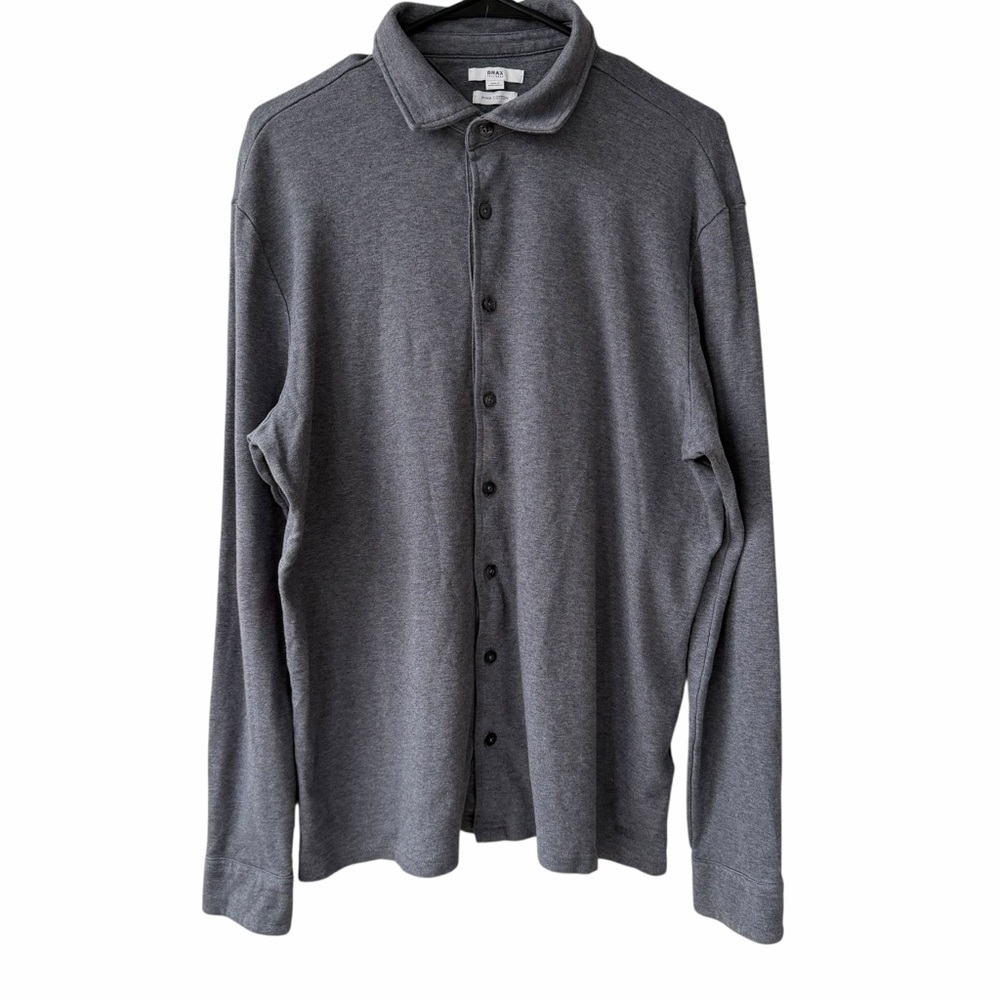 BRAX Perseus Pima Cotton Men's Gray Button-Up Long sleeve Shirt Size XL‎